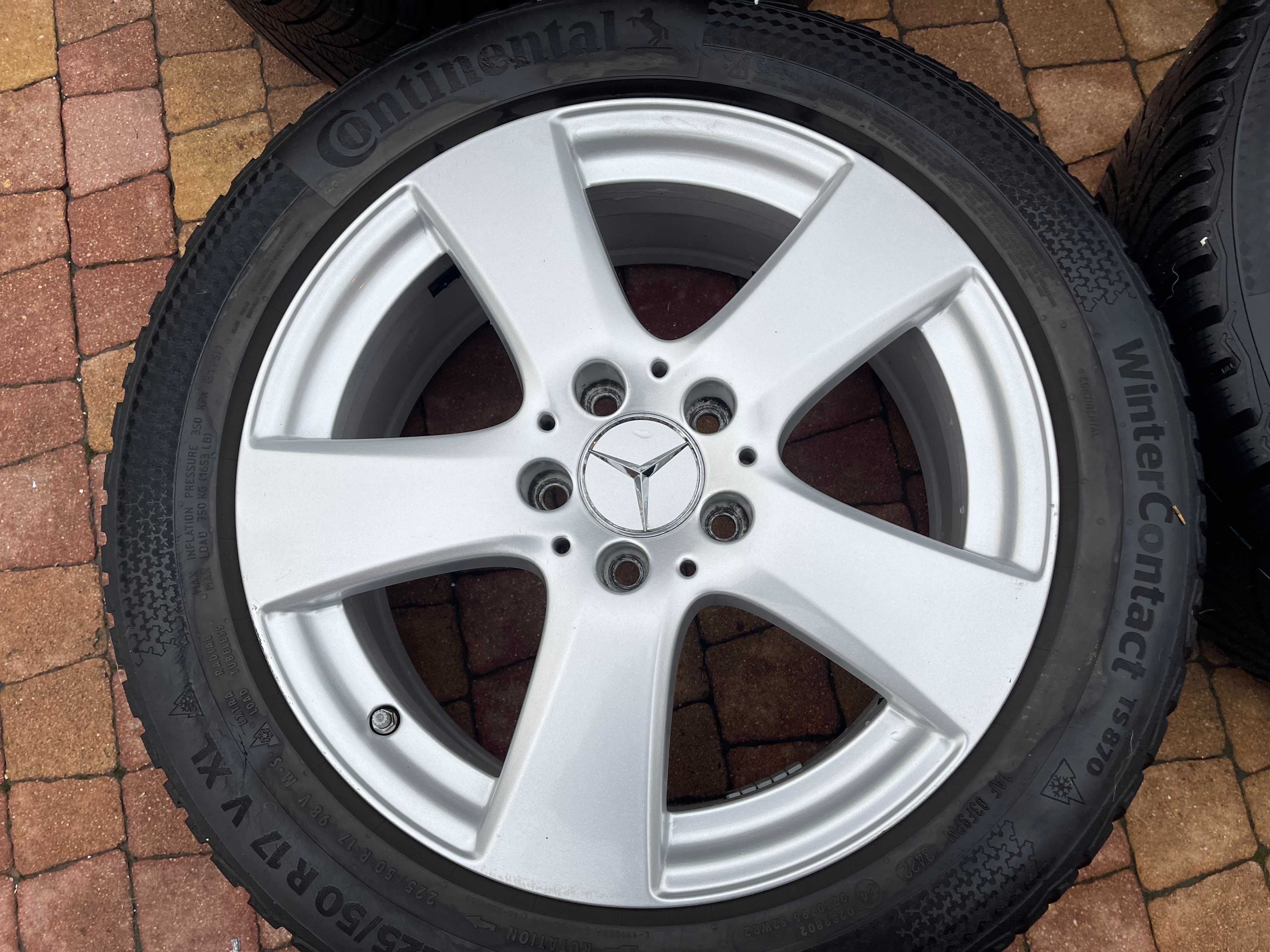 3644. Koła zimowe Mercedes W205 W246 5x112 ET48.5 225/50/17 7.5mm 22r