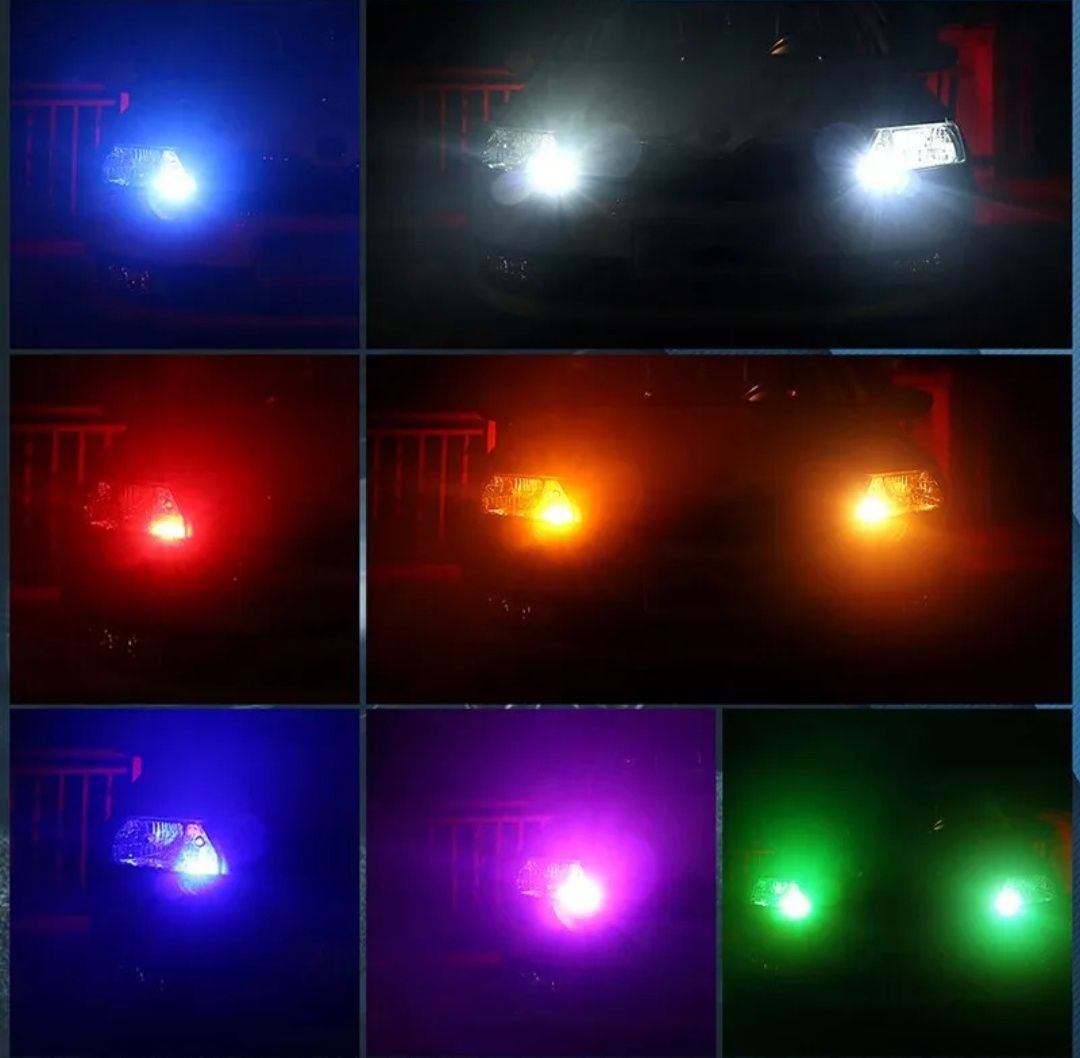 Лампи в габарити RGB Led W5W T10  стробоскоп