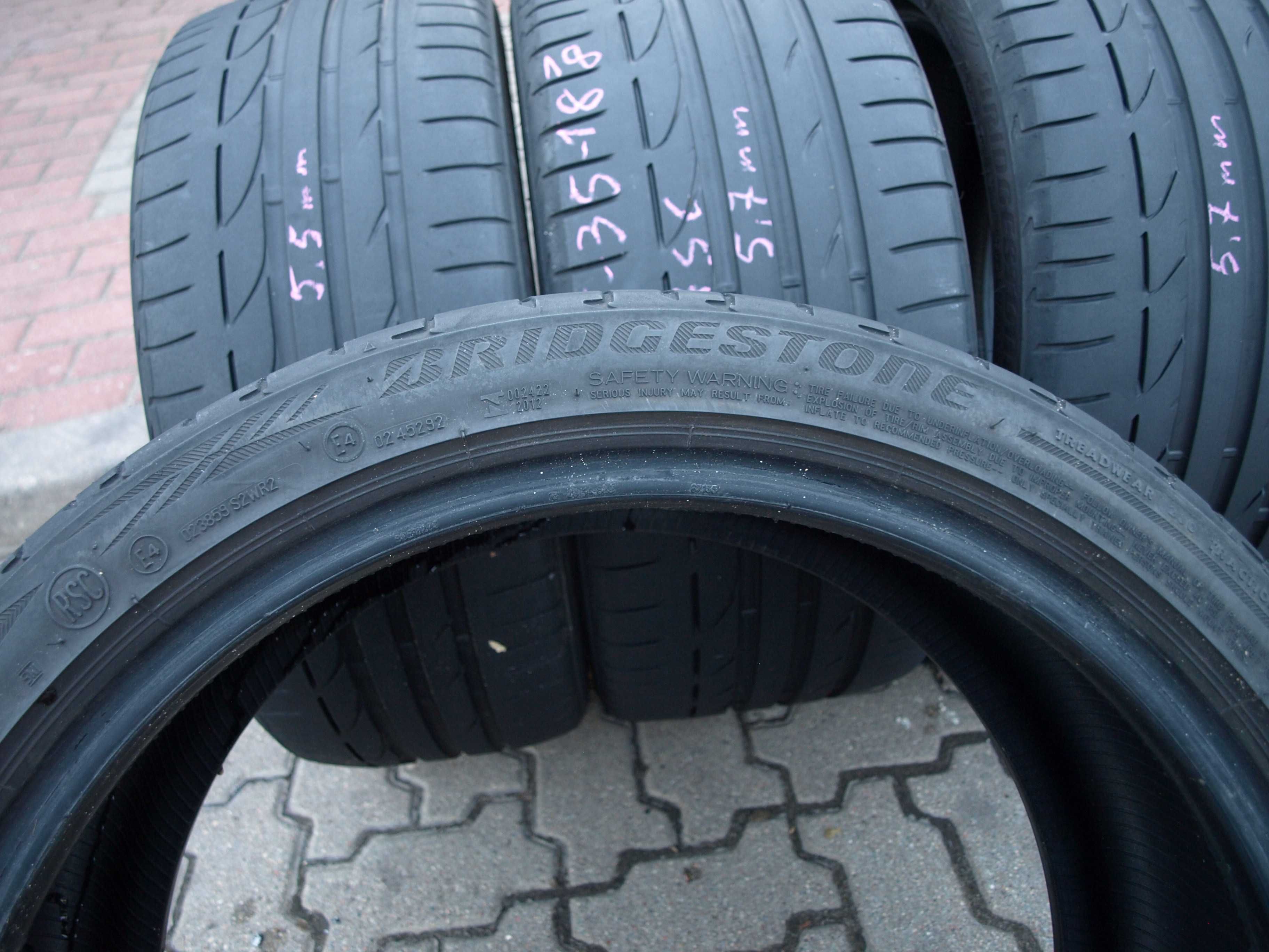 4 szt Opony letnie Bridgestone 225/40 i 245/35r18 Rsc Bmw e90 M-Pakiet