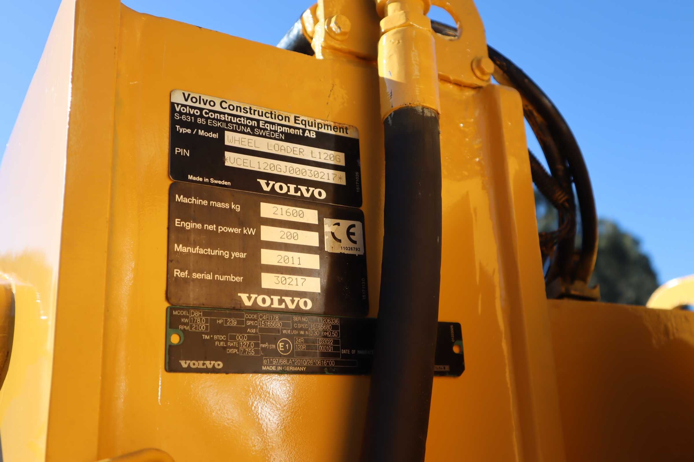 2011 Volvo L120G Pá Carregadora