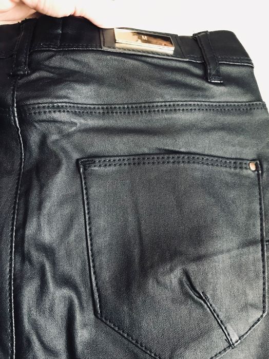 Джинси чорні skinny fit Штани з напиленням під шкіру джинсы штаны брюк