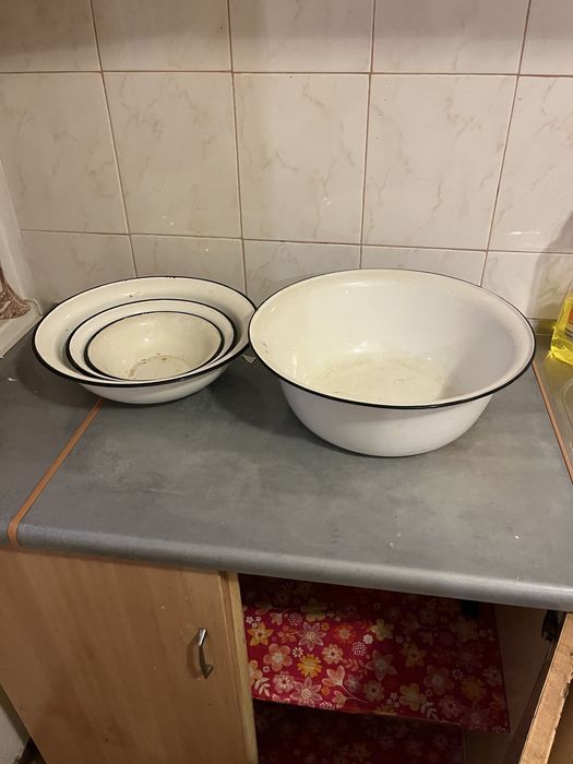 Tułowice, Ceramika, Garnki Emalia, Mise, Lubliana PRL