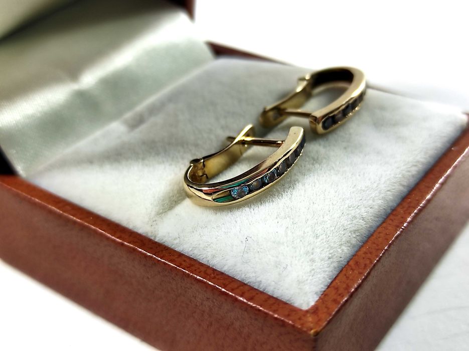 Solidne ZŁOTE KOLCZYKI pr.585 Lombard Lubawa