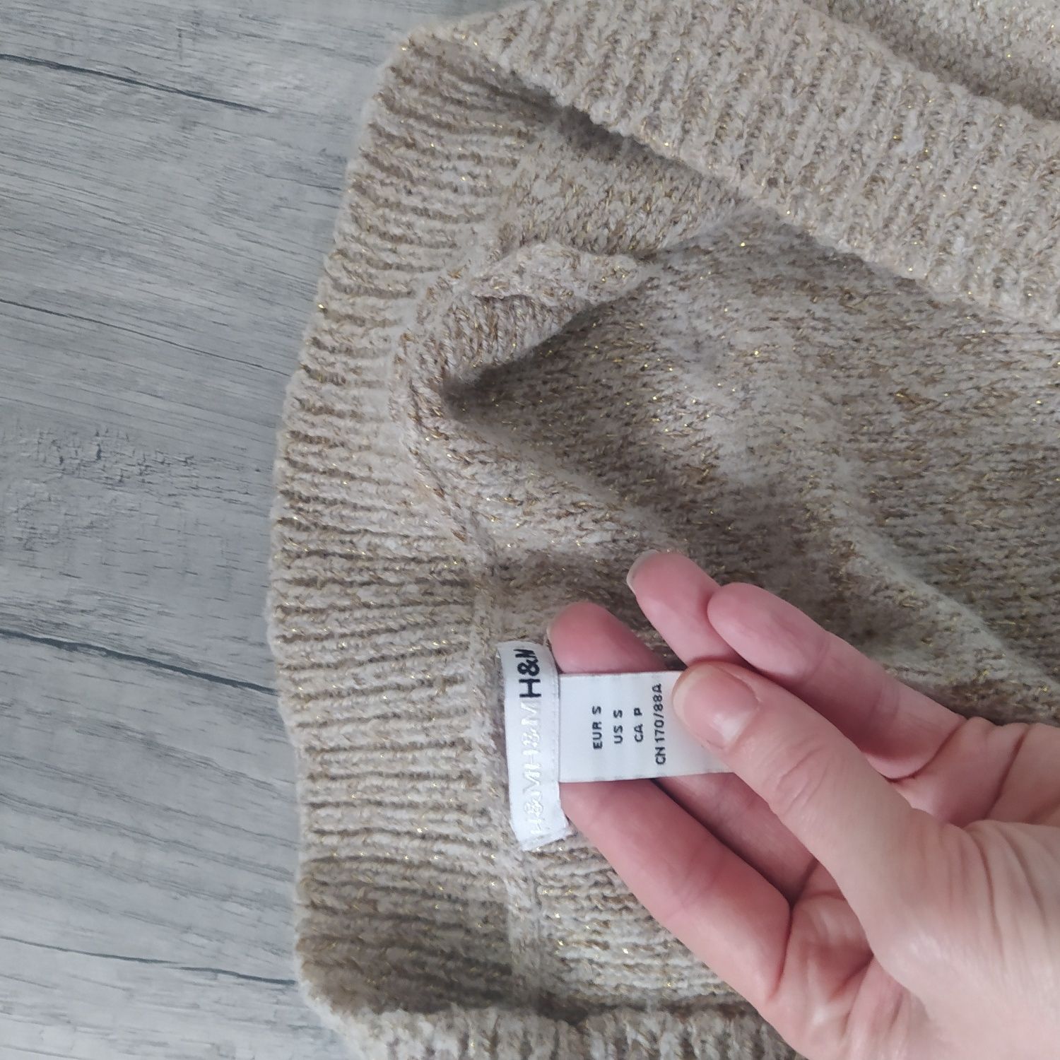 Sweterkowa kamizelka beż, jak nowa, h&m./25zł