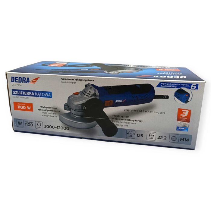 DEDRA DED7954 Szlifierka kątowa 125mm 1100W
