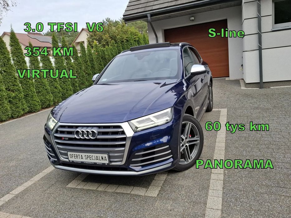 Audi SQ5 3.0 TFSI, 354 KM, S-line, Vitrual, Skóry,Bang Olufsen,