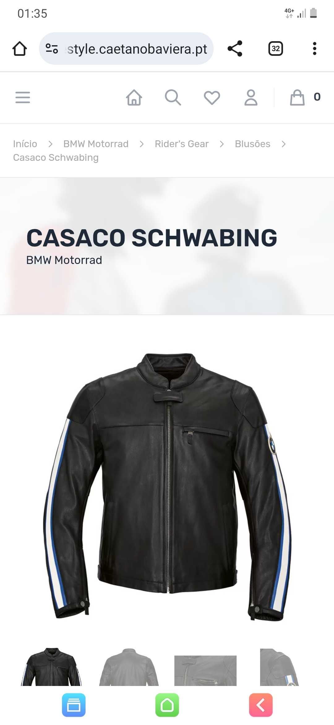 Blusão BMW MOTORRAD Schwabing em pele novo (L)