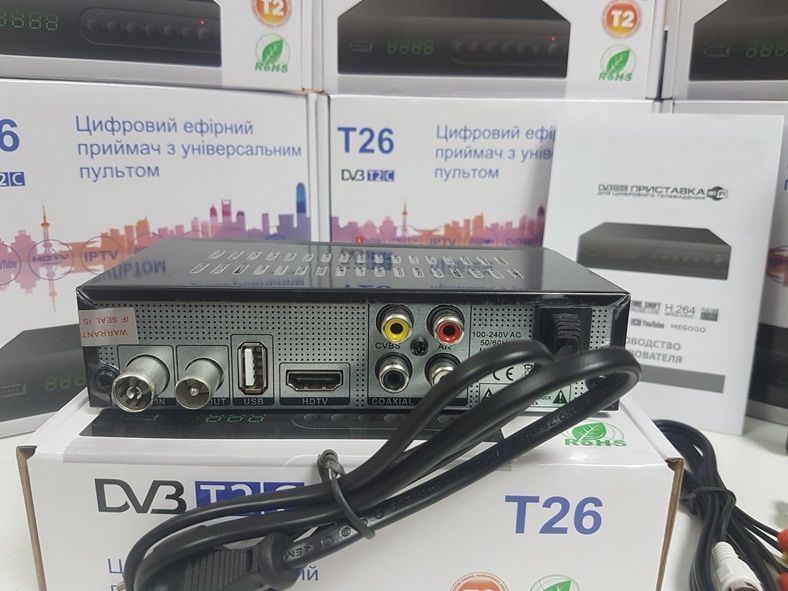 Цифровой DVB-T2 тюнер ресивер приставка GoldenStream T26 Обучаемый пул