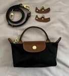 Mala longchamp Pliage mini preta.