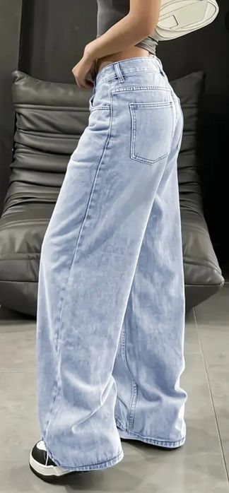 Jeansy szeroka nogawka gwiazdki