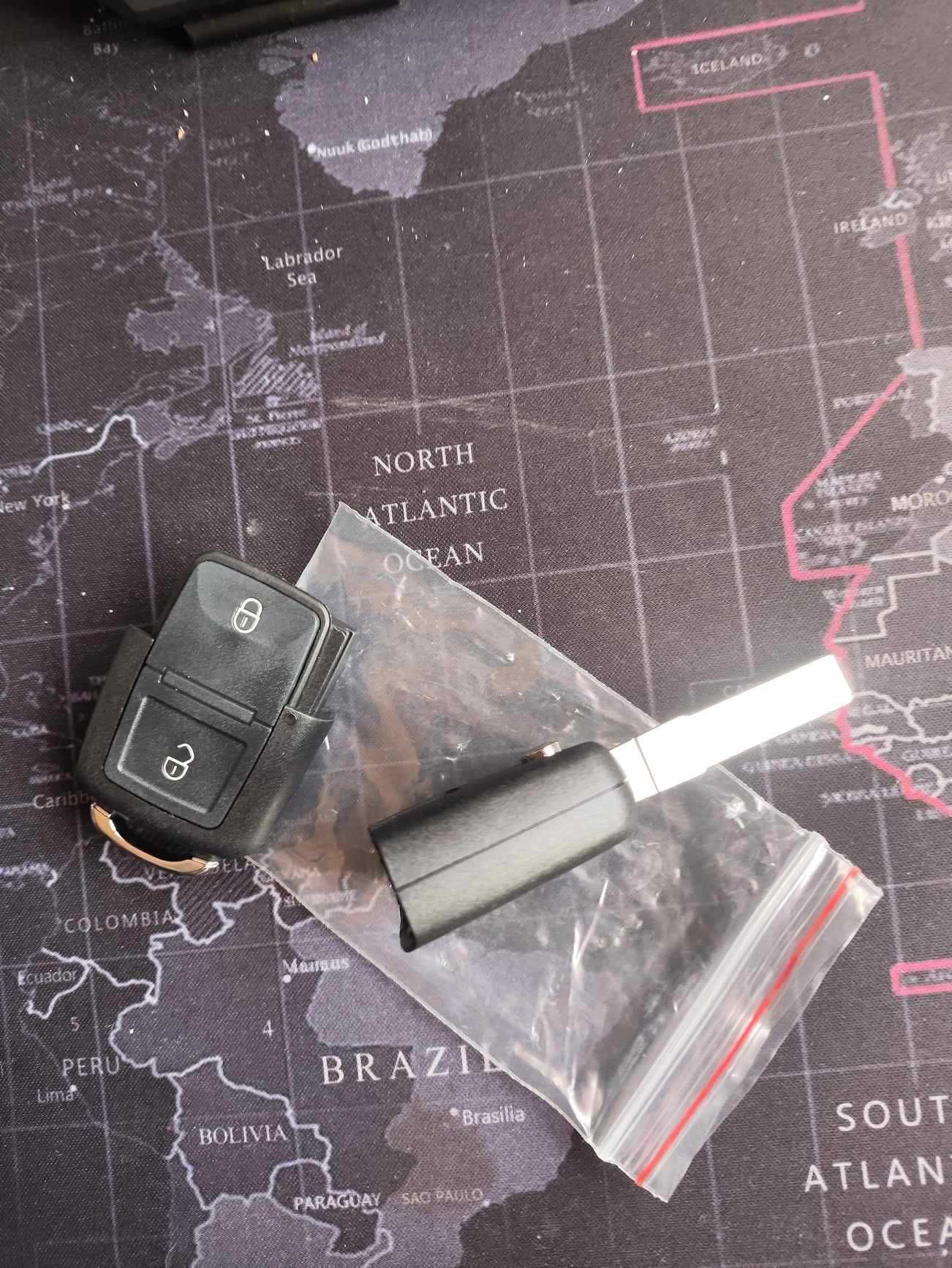 Capa de chave remota dobrável de 2 botões para carro para Vw