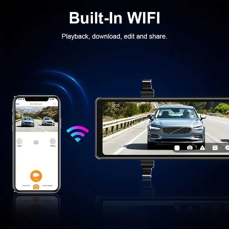 espelho retrovisor ADDKEY 4K GPS WiFi