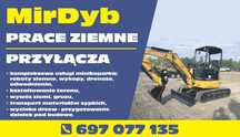 Usługi mini-koparką, prace ziemne, przyłącza, wycinka drzew