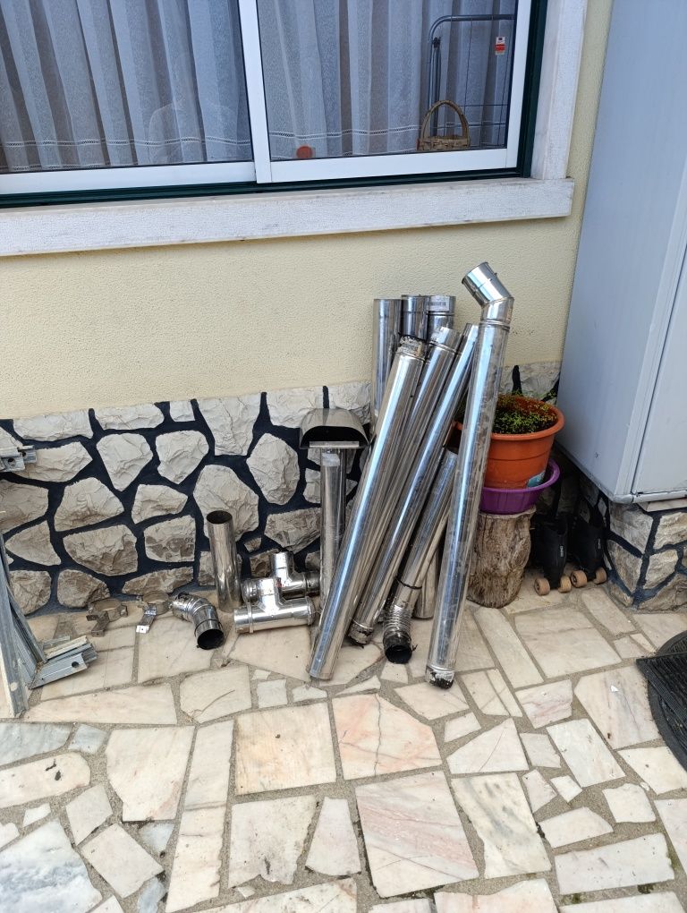 Tubos inox 80mm para salamandras a pellets