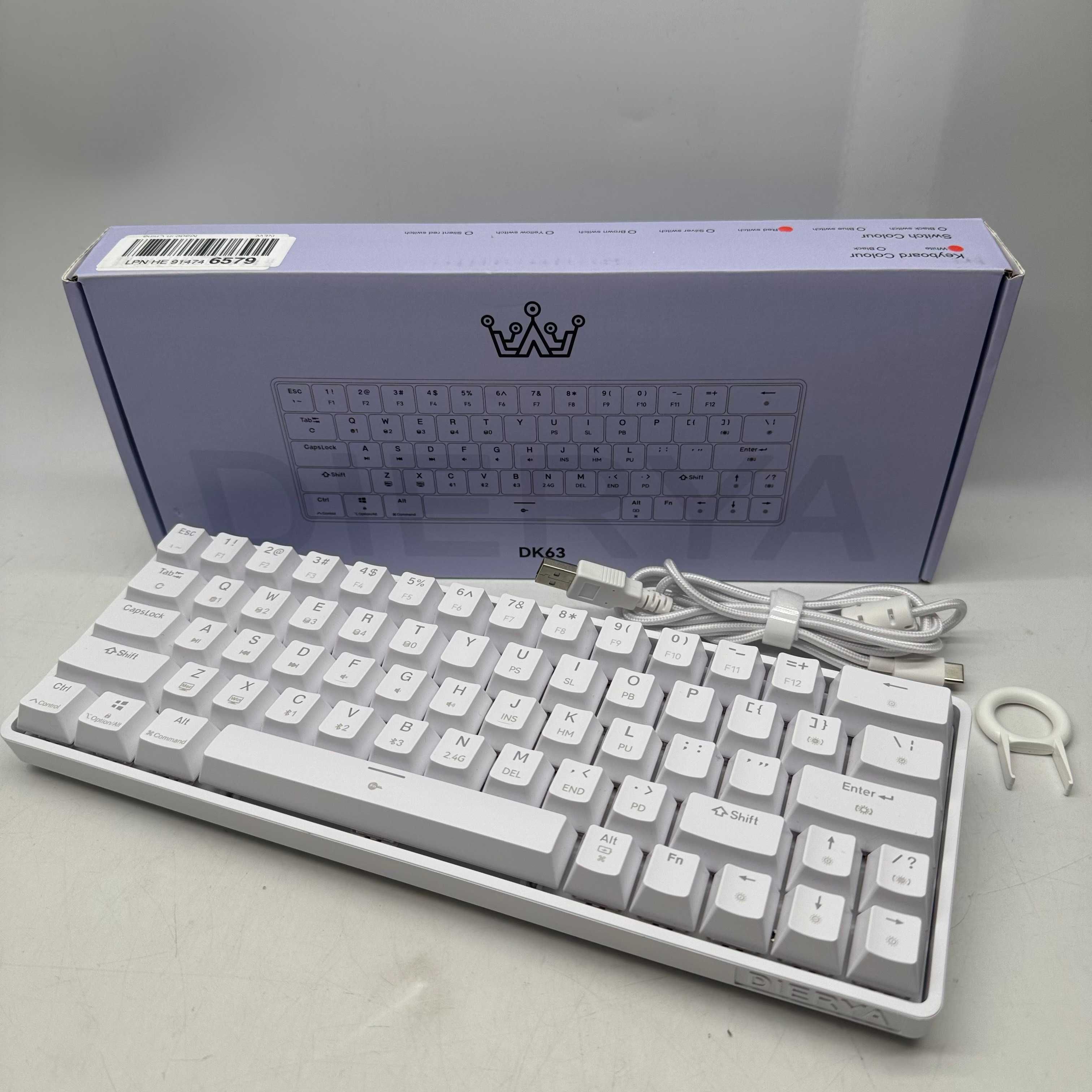 Dierya DK63 Gaming Klawiatura,60% Bezprzewodowa, Bluetooth/2.4G/Type-C