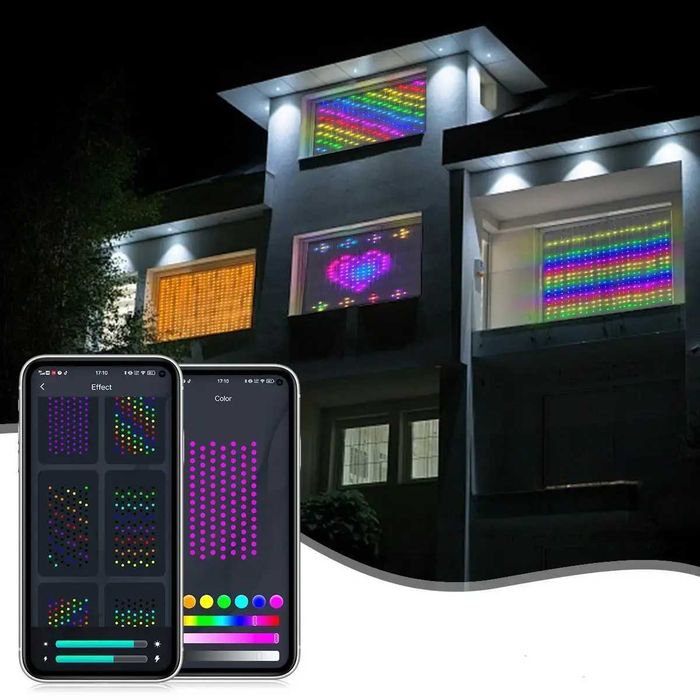Гірлянда Штора від мережі 3х3 м 400LED RGB + пульт