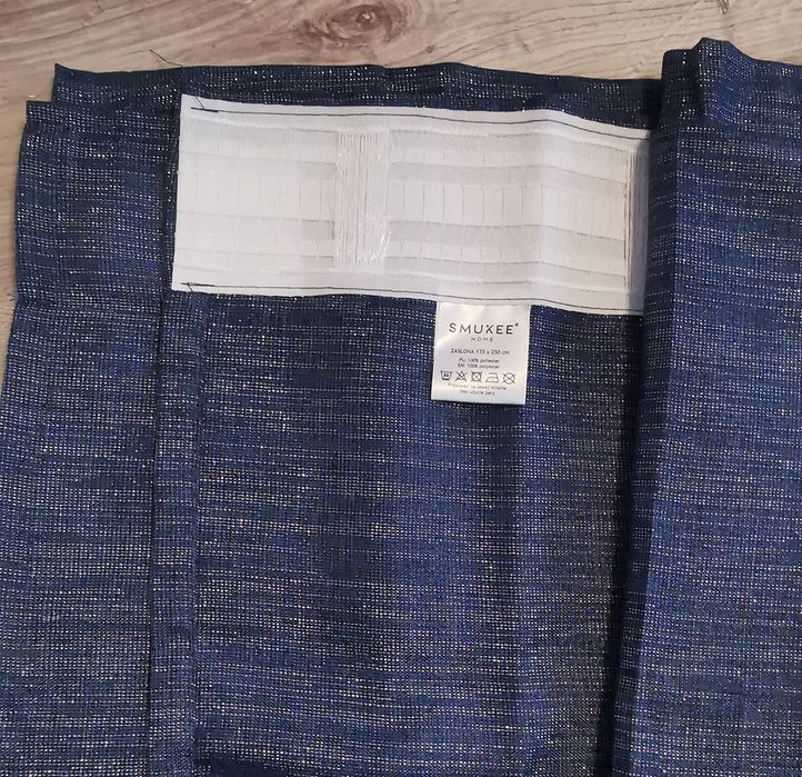 Zasłony Granatowe że srebrna nitką Nowe