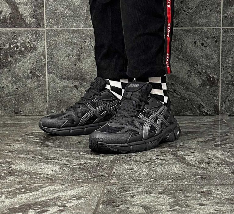 Мужские Кроссовки Асикс Гель черные сеточка Кросівки Asics Gel
