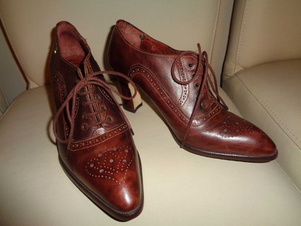 PIKOLINOS skórzane brązowe wiązane botki buty skóra naturalna NOWE 38