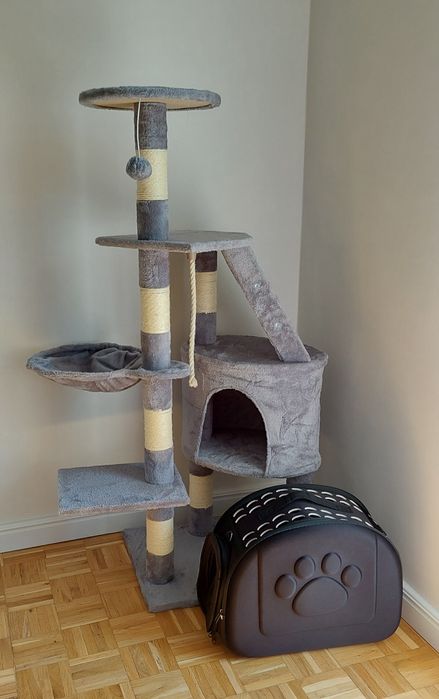 Nowy zestaw dla kota 3w1 drapak legowisko transporter stabilny domek