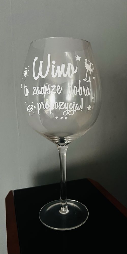 Kieliszek do wina XXL „Wino to zawsze dobra propozycja”