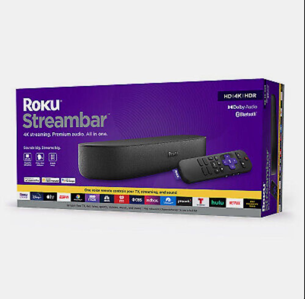 Саундбар Smart TV приставка Roku Streambar 4K HDR Streaming Device