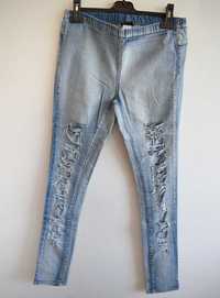 Pieces tregginsy z dziurami jeansy 38 m l