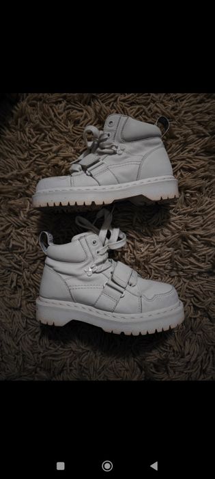 Białe Martensy, skórzane, rozmiar 38