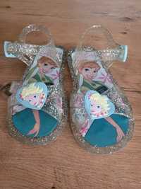 Sandałki.Elsa i Anna. Kraina Lodu. Disney. Brokat.Rozm.6, wkł.16cm