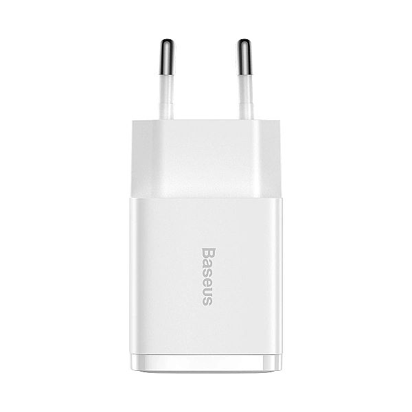 Baseus Compact ładowarka sieciowa 2x USB 10.5W biały (CCXJ)