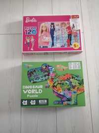NOWE puzzle nieotwierane 5+ 6+ Barbie Dinozaury