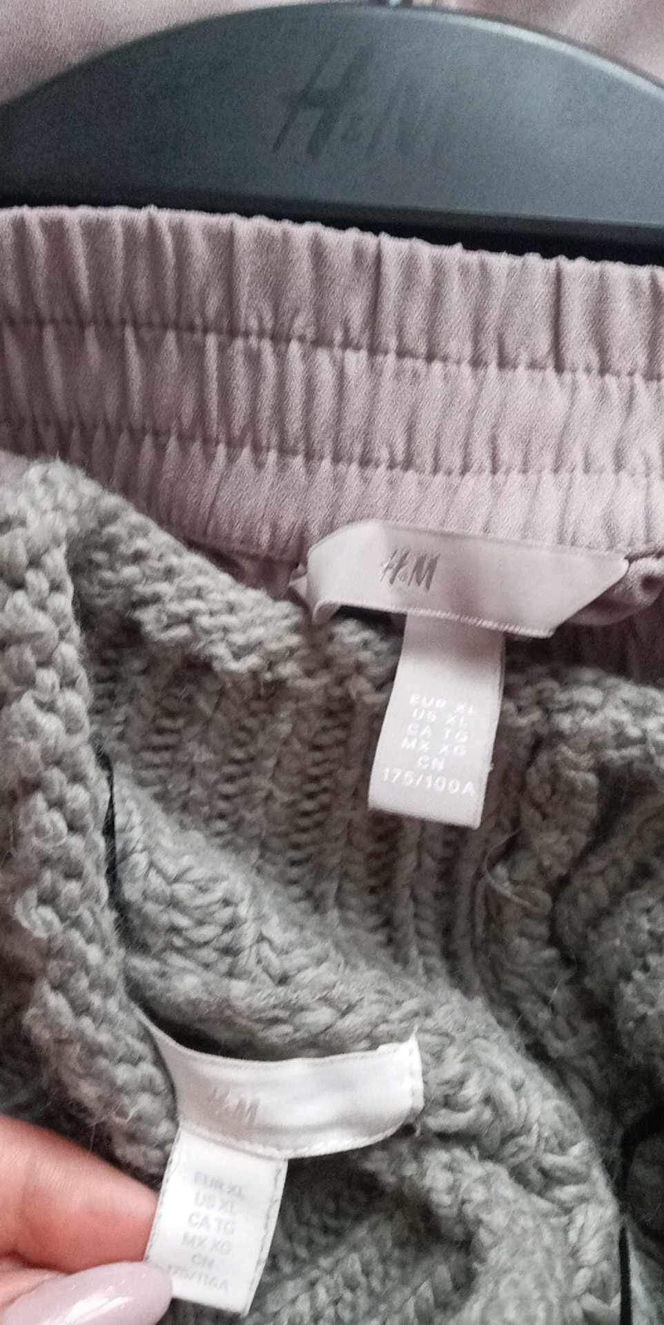 H&M zestaw XL luźny sweter pastelową zieleń i wygodne spodnie