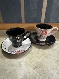 Набір керамічний кавових блюдець та чашок