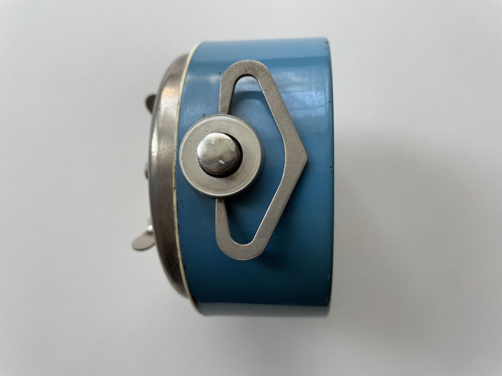 Mały vintage rosyjski radziecki zegarek budzik metalowy stalowy