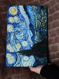 Репродукція картини Ван Гога "Зоряна ніч", 30*20 см, акрил