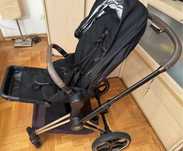Cybex Priam 2.0 Deep Black Rose Gold spacerówka + gondola + akcesoria