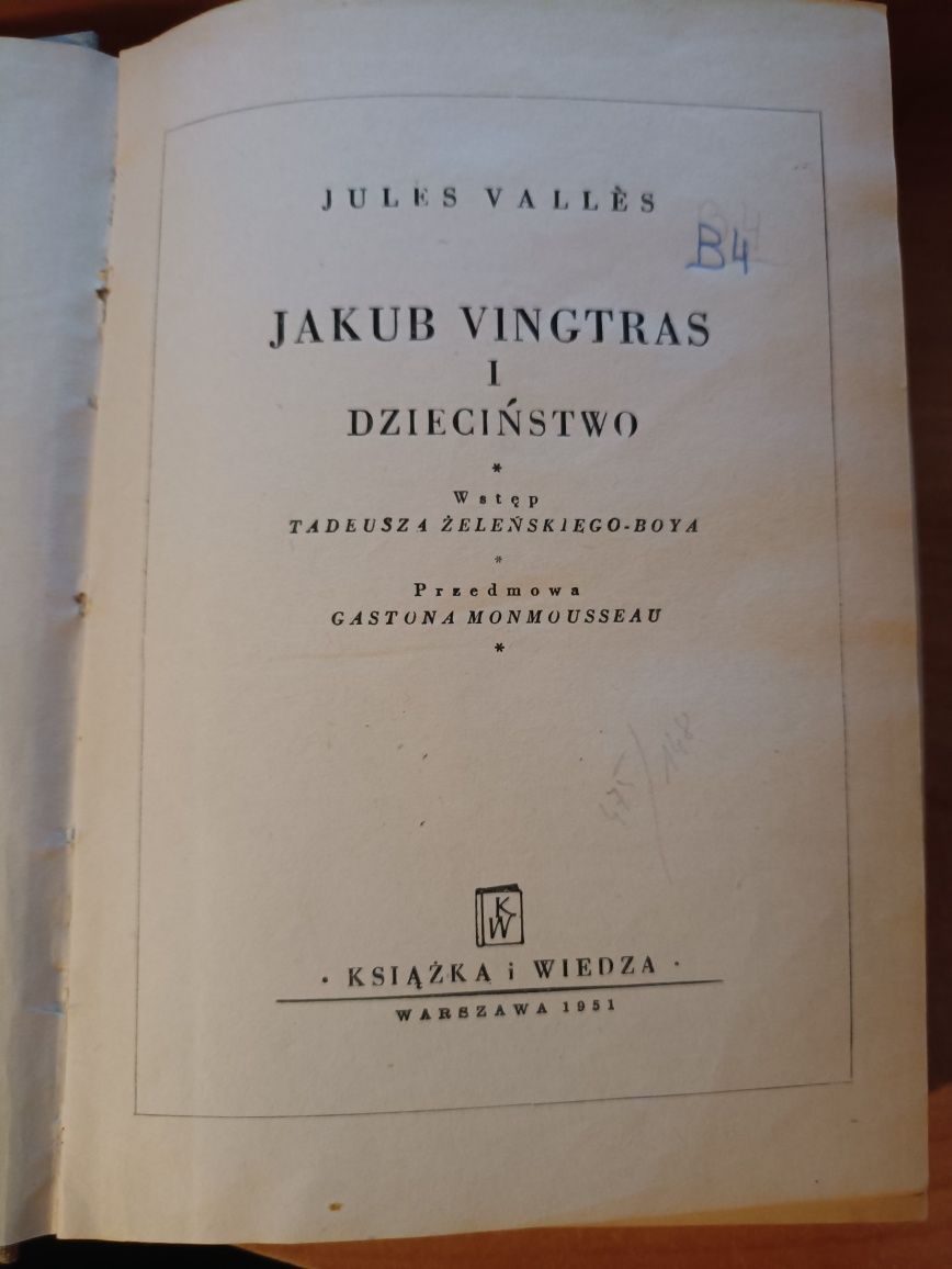 "Jakub Vingtras i dzieciństwo" Jules Vallès
