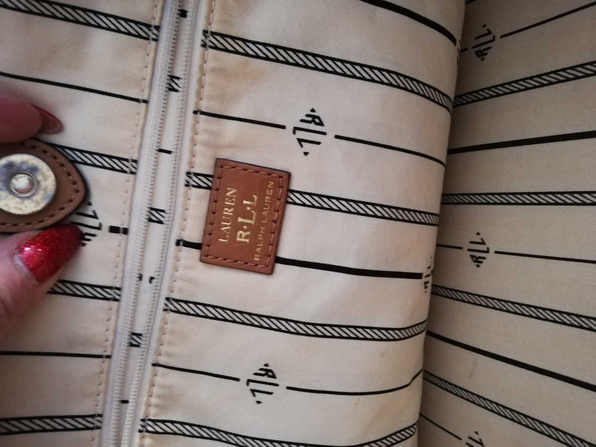torebka RLL shopper bag Ralph Lauren 100% skóra jak Neverfull