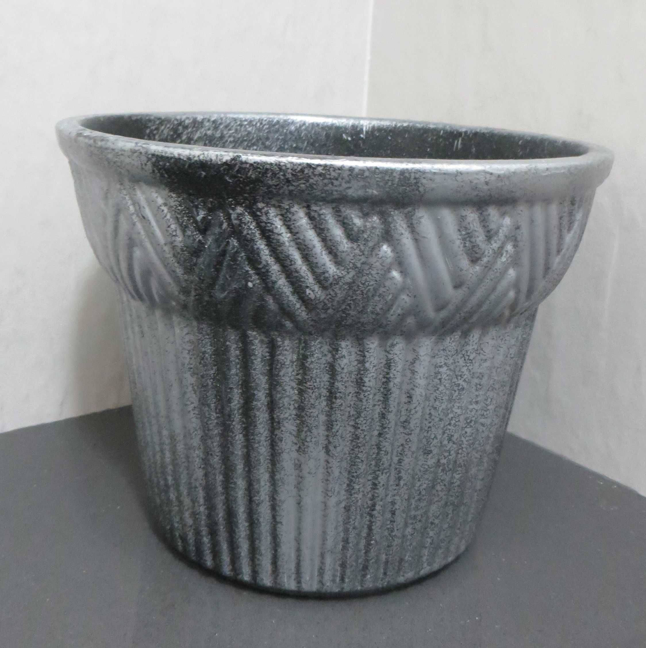 Vaso p/ Sementes e Plantas, Prateado nuances a preto Altura 20 cm