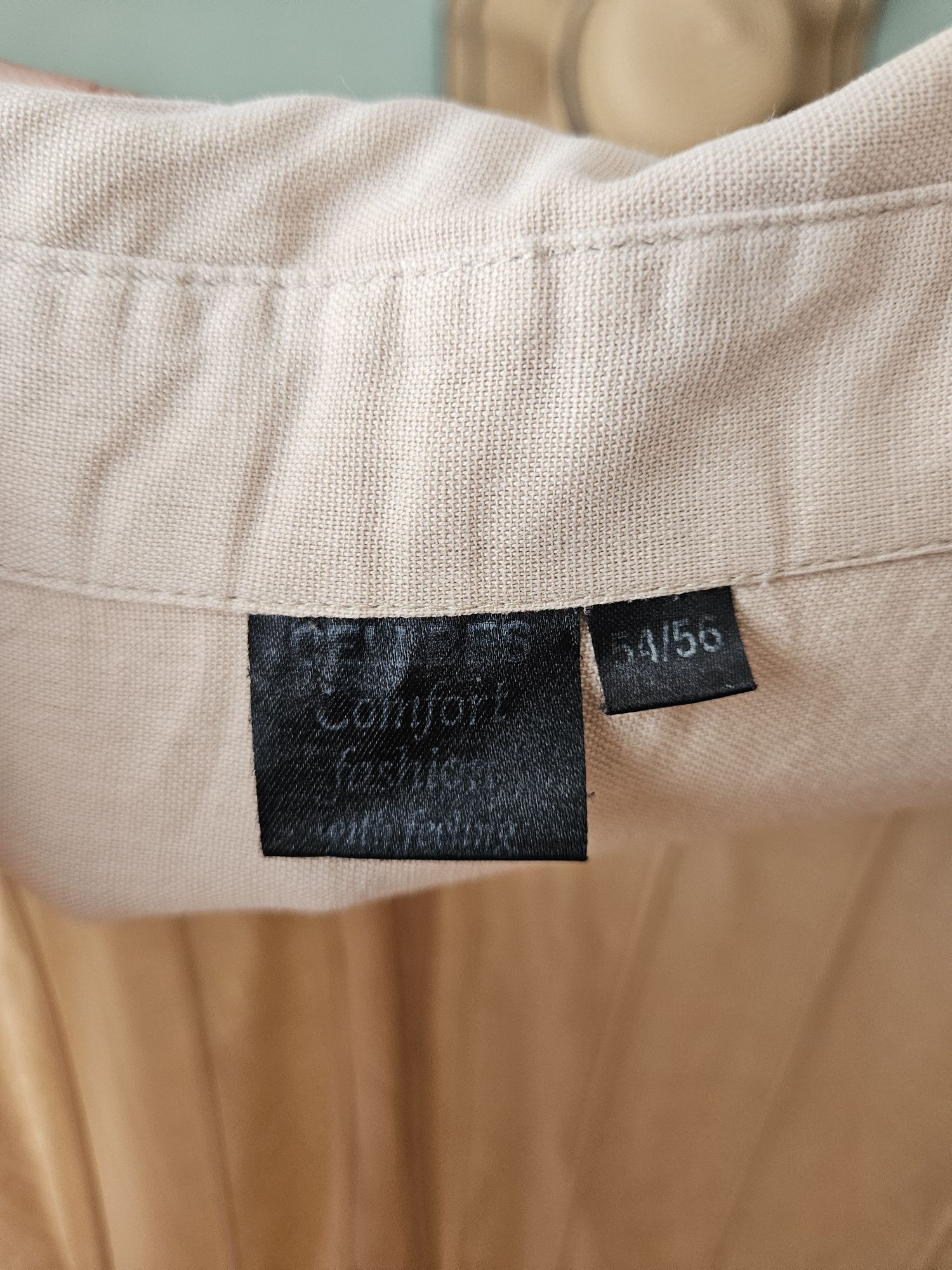 Kremowa Lniana damska Tunika/ Sukienka Plus Size XXL linen lato przewi