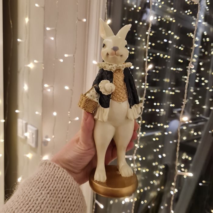T.K.maxx Figurka zając królik glamour czarny złoty Wielkanoc Tkmaxx