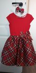 Sukienka czerwona w kratę H&M 122/128
