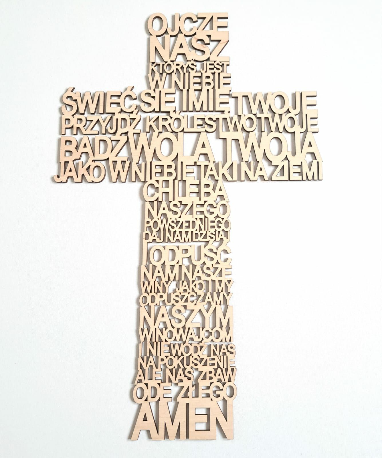 Krzyż z modlitwą Ojcze Nasz dekoracje ściany prezent