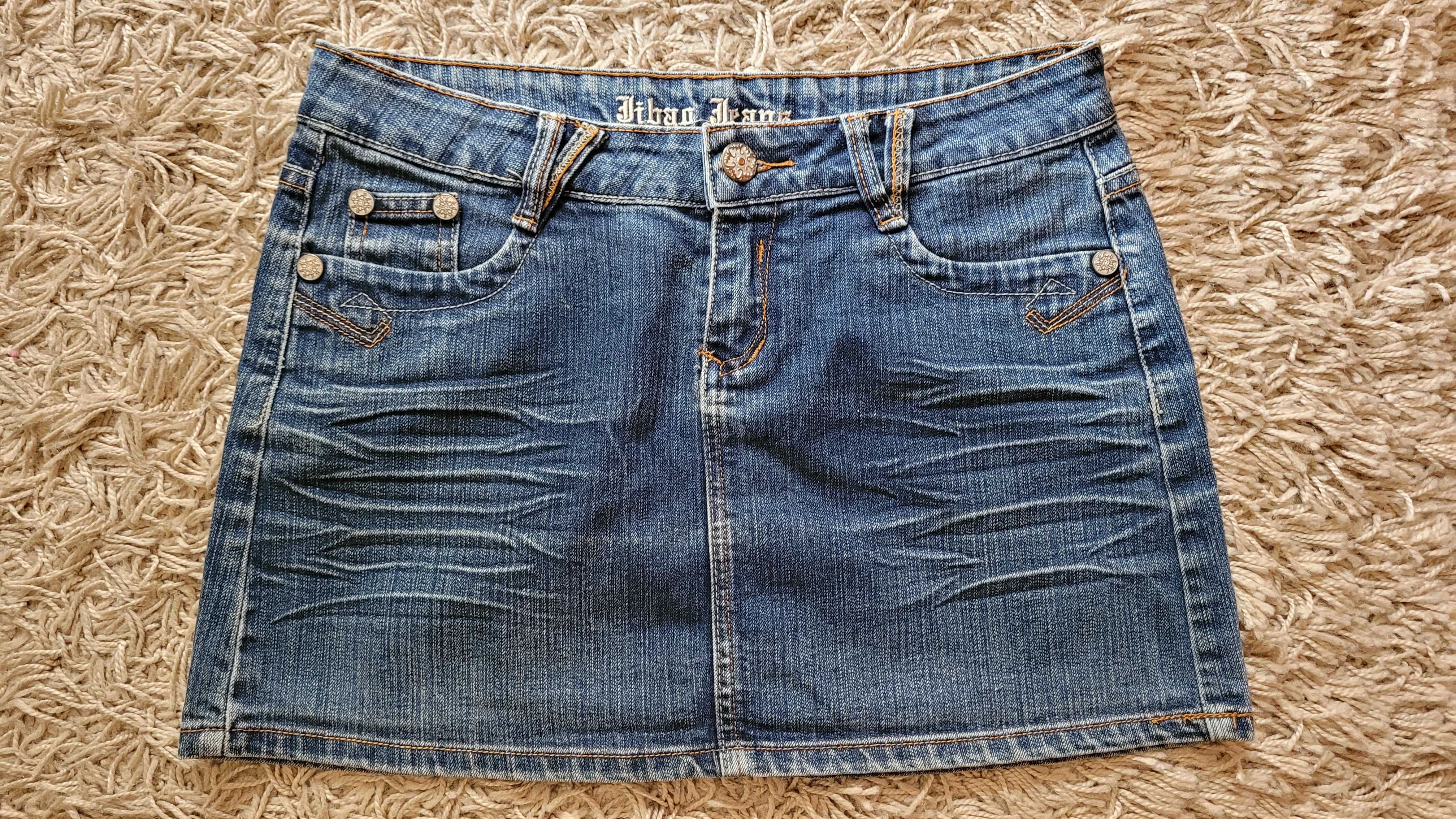 Spódnica jeans 40/42 skrzydła