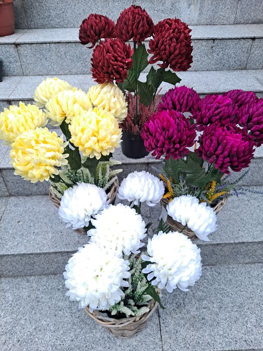 1 szt.Chryzantemy sztuczne obciążone