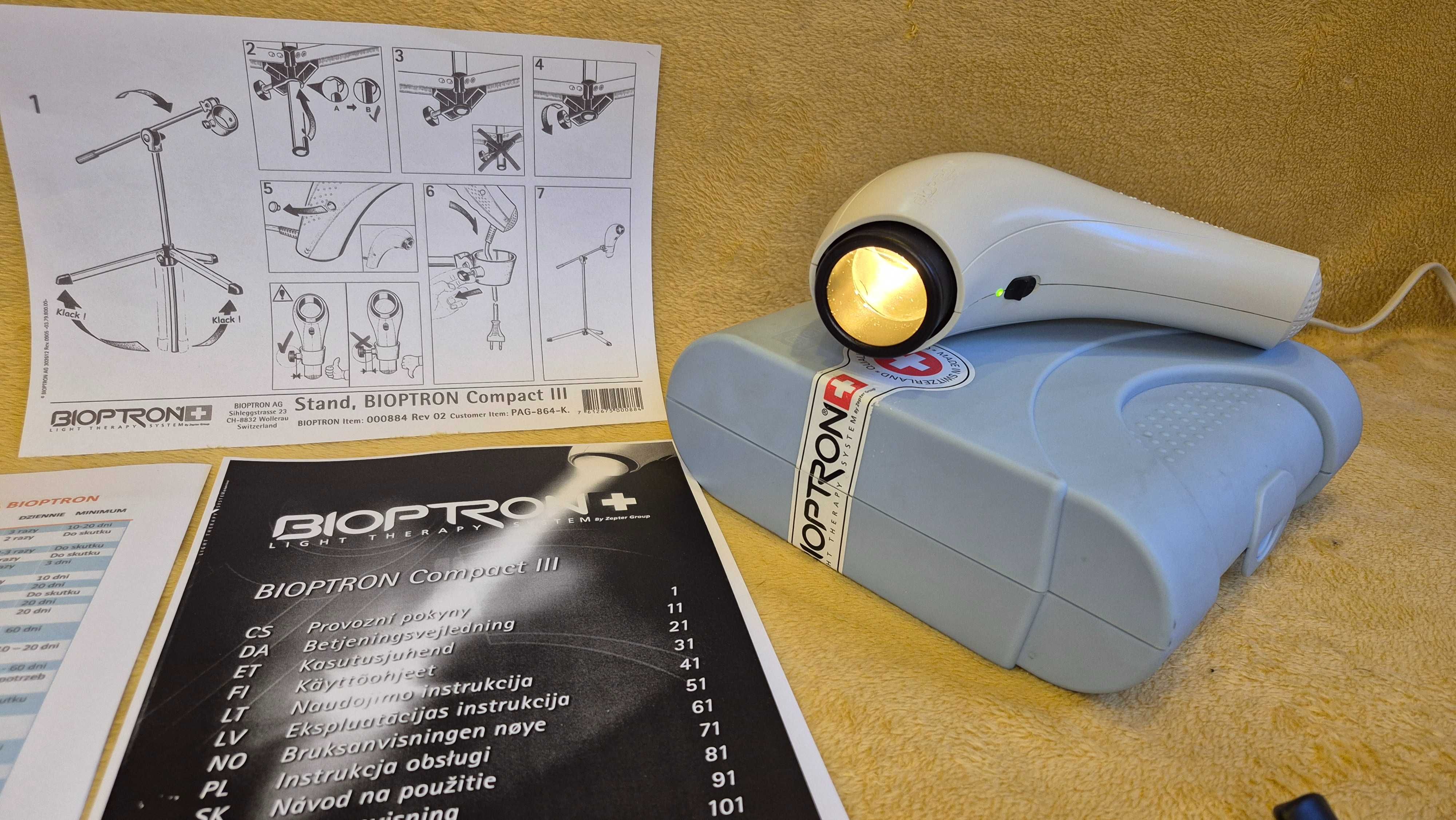 Lampa Bioptron Compact III Statyw Zepter