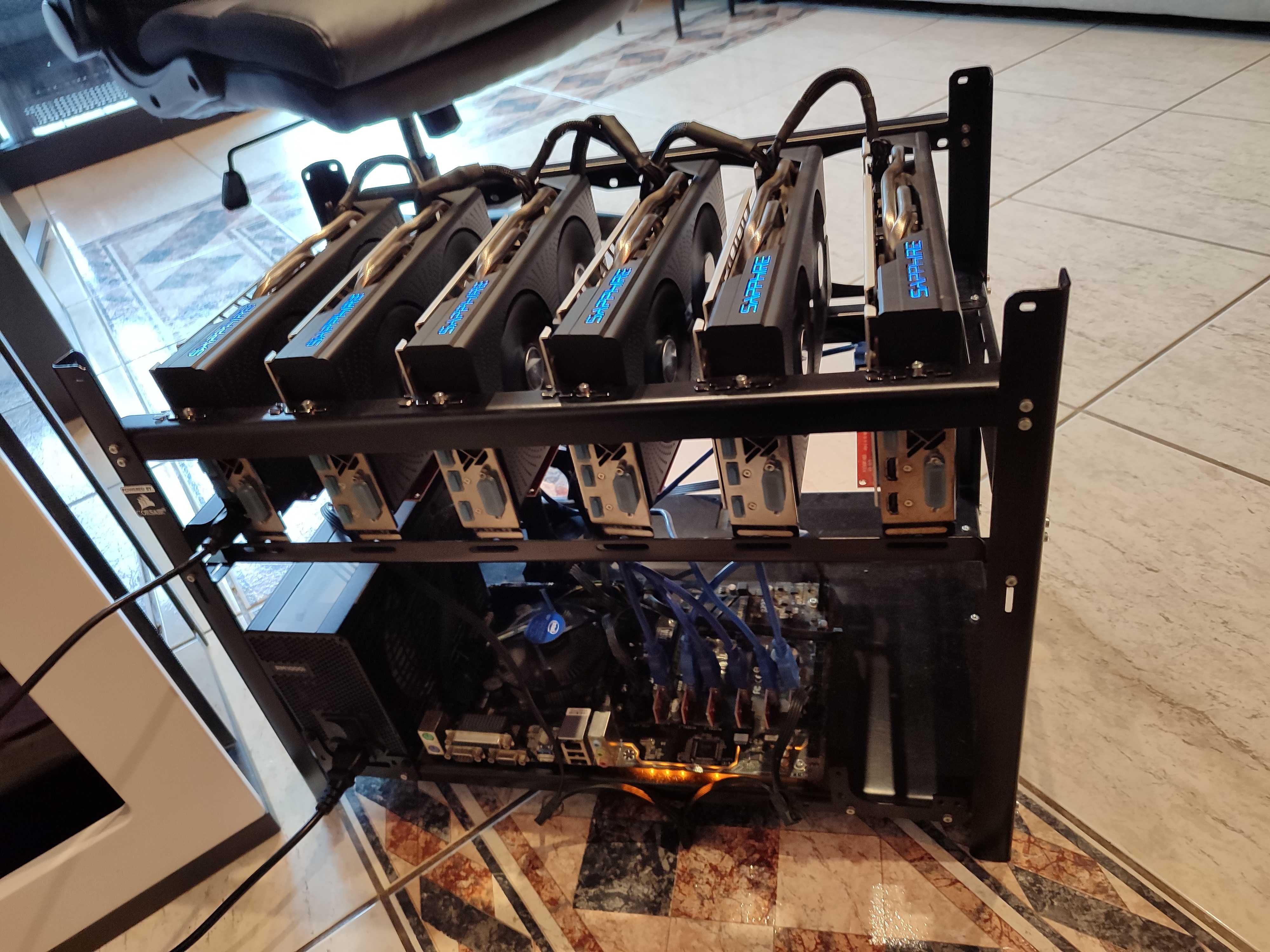 Komputer Koparka 6xRadeon RX580 Sapphire - Stan Idealny