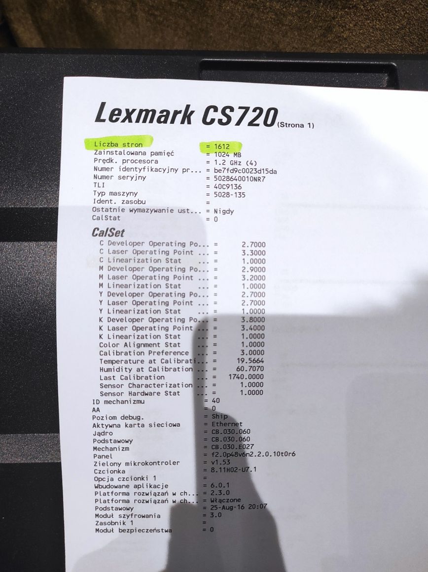 Drukarka laserowa do biura Laxmark CS720 Kolorowa 2 tyś STAN Lcd wyświ