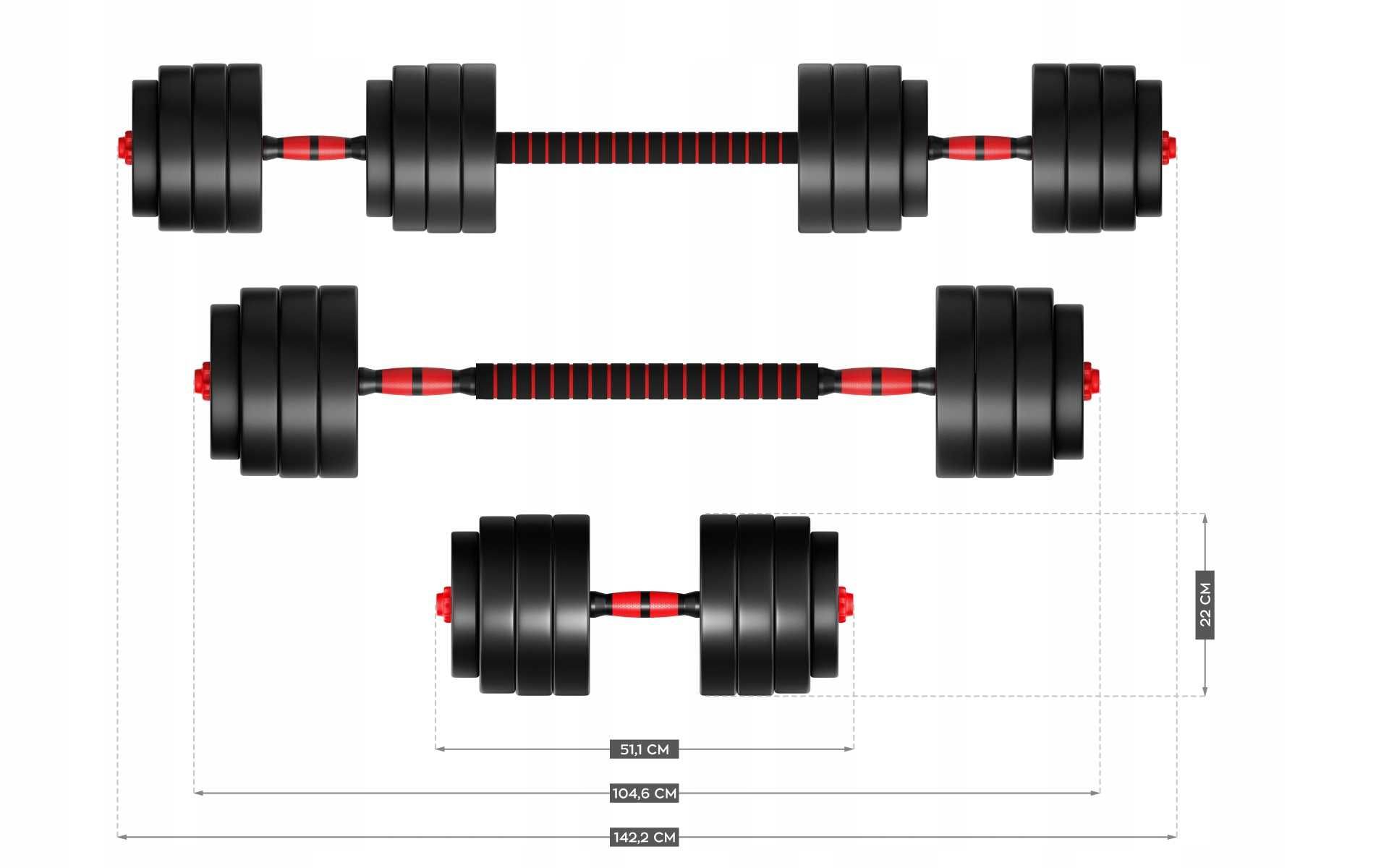 Zestaw Hantli regulowane SZTANGA 40 KG 3w1 DARMOWA DOSTAWA !!