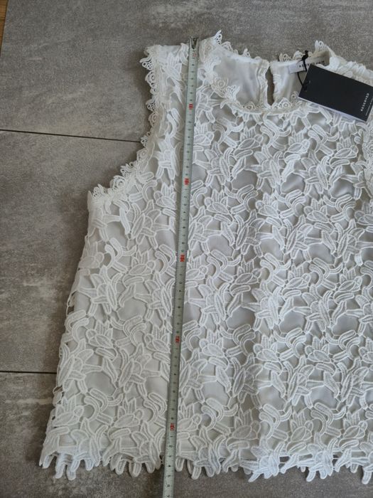 Reserved nowa bluzka S M 36 38 biała koronkowa gipiura elegancka Top